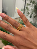 24k Stacked heart ring