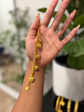 24k heart link bracelet