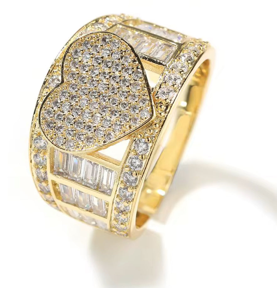 Gold Heart Diamond Ring