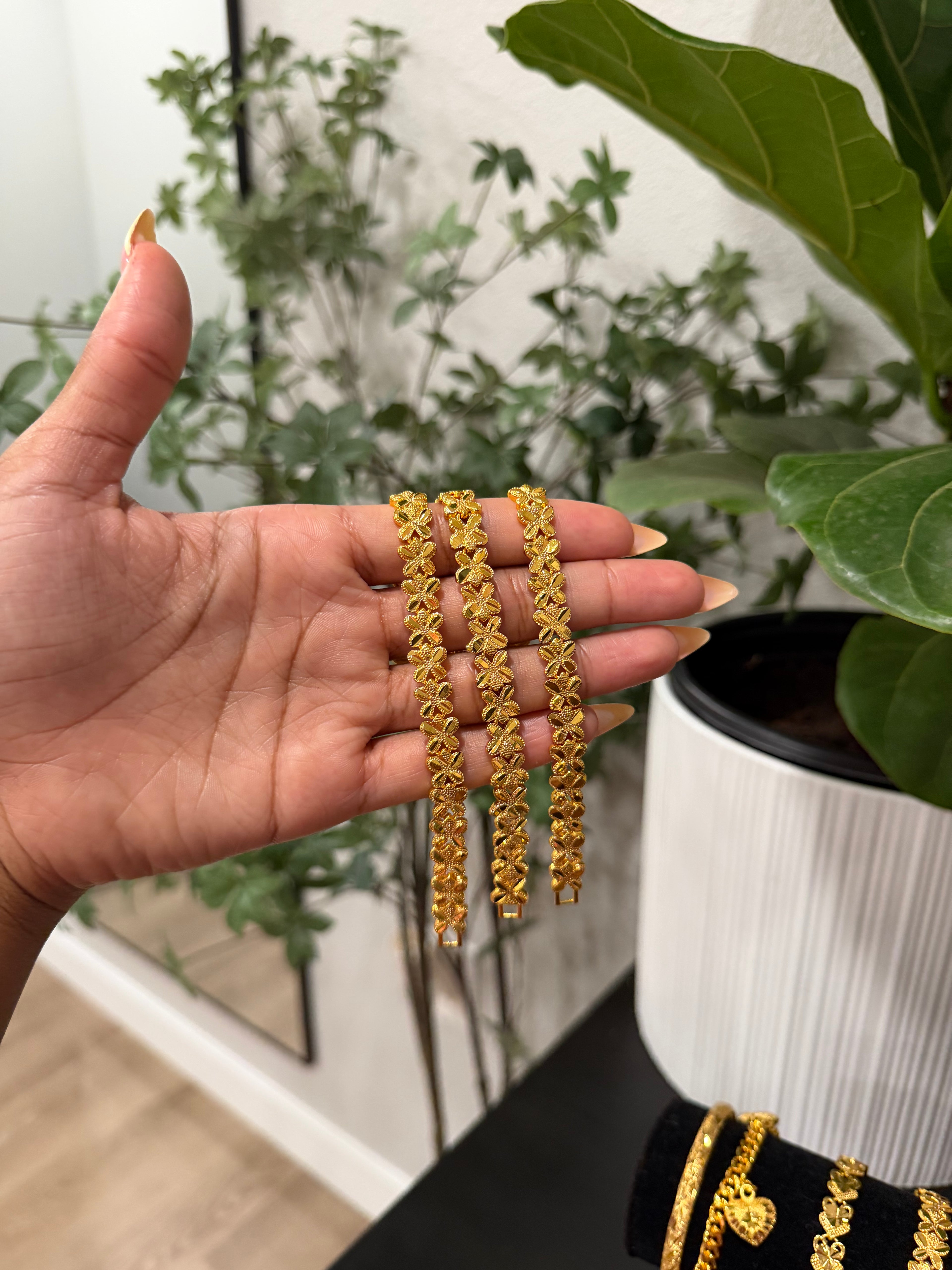 24k flower bracelet
