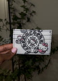Hk White Chrome Heart Card Holder