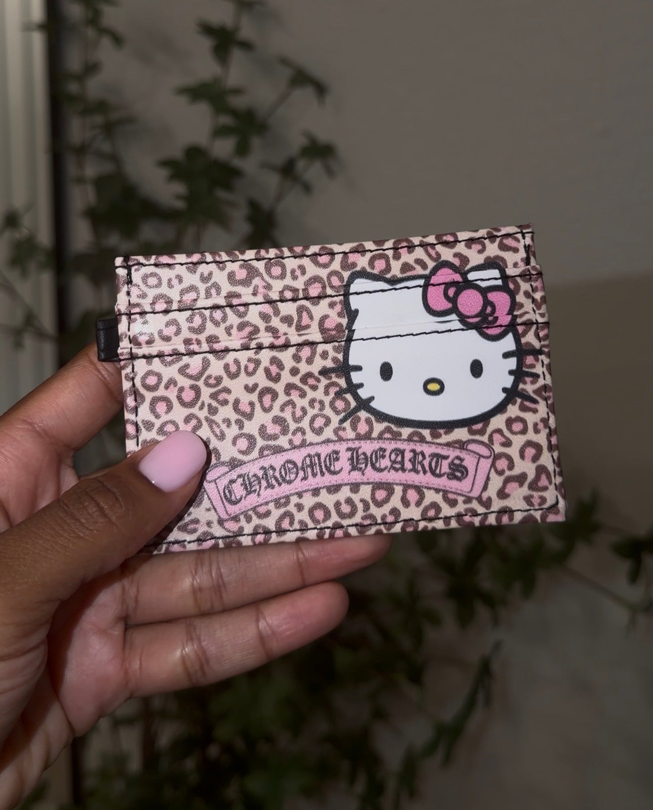 Hk Cheetah Chrome Hearts Card Holder