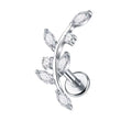 Crystal Leaf Single Stud