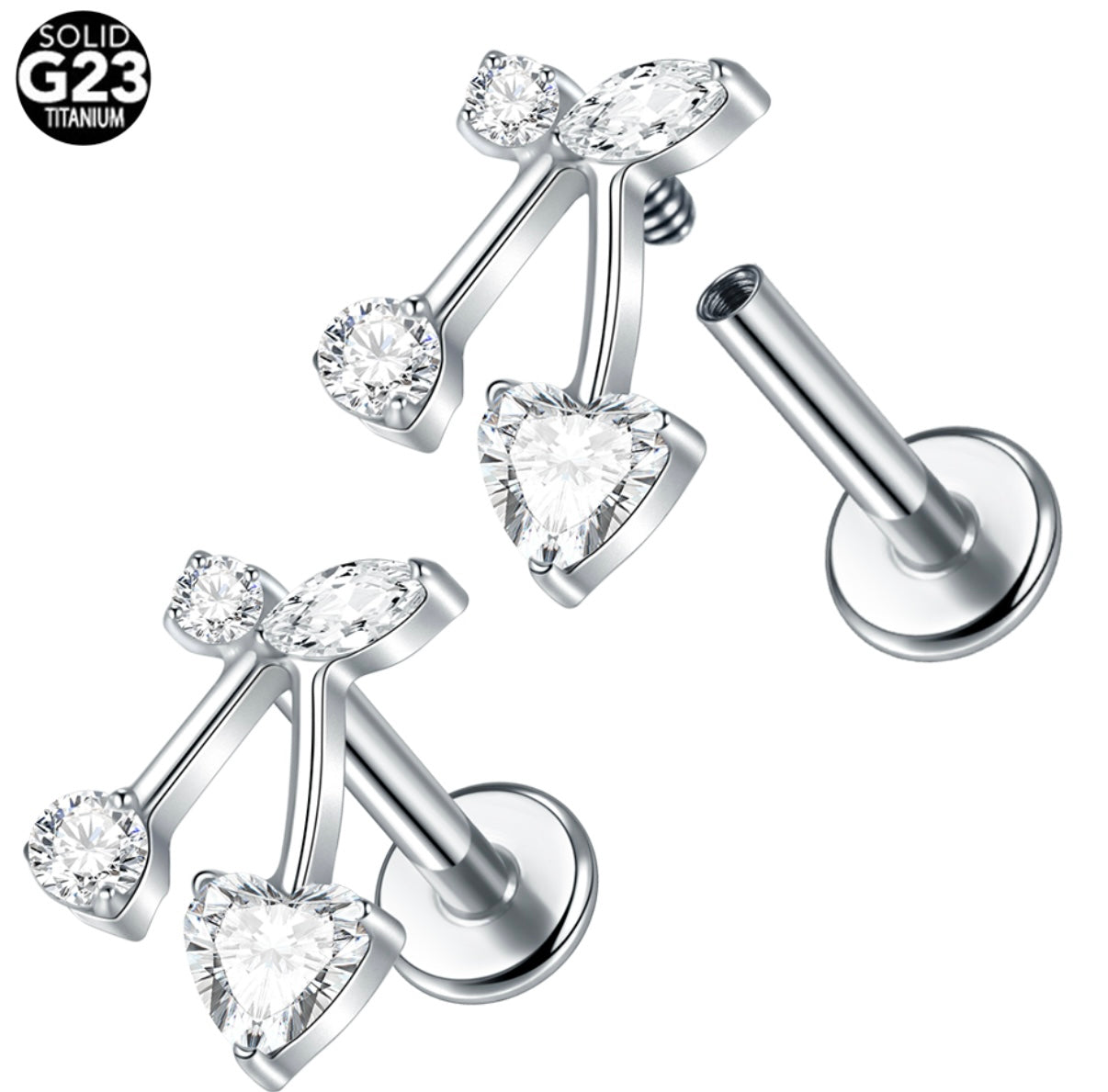 Crystal Cherry Singe Stud