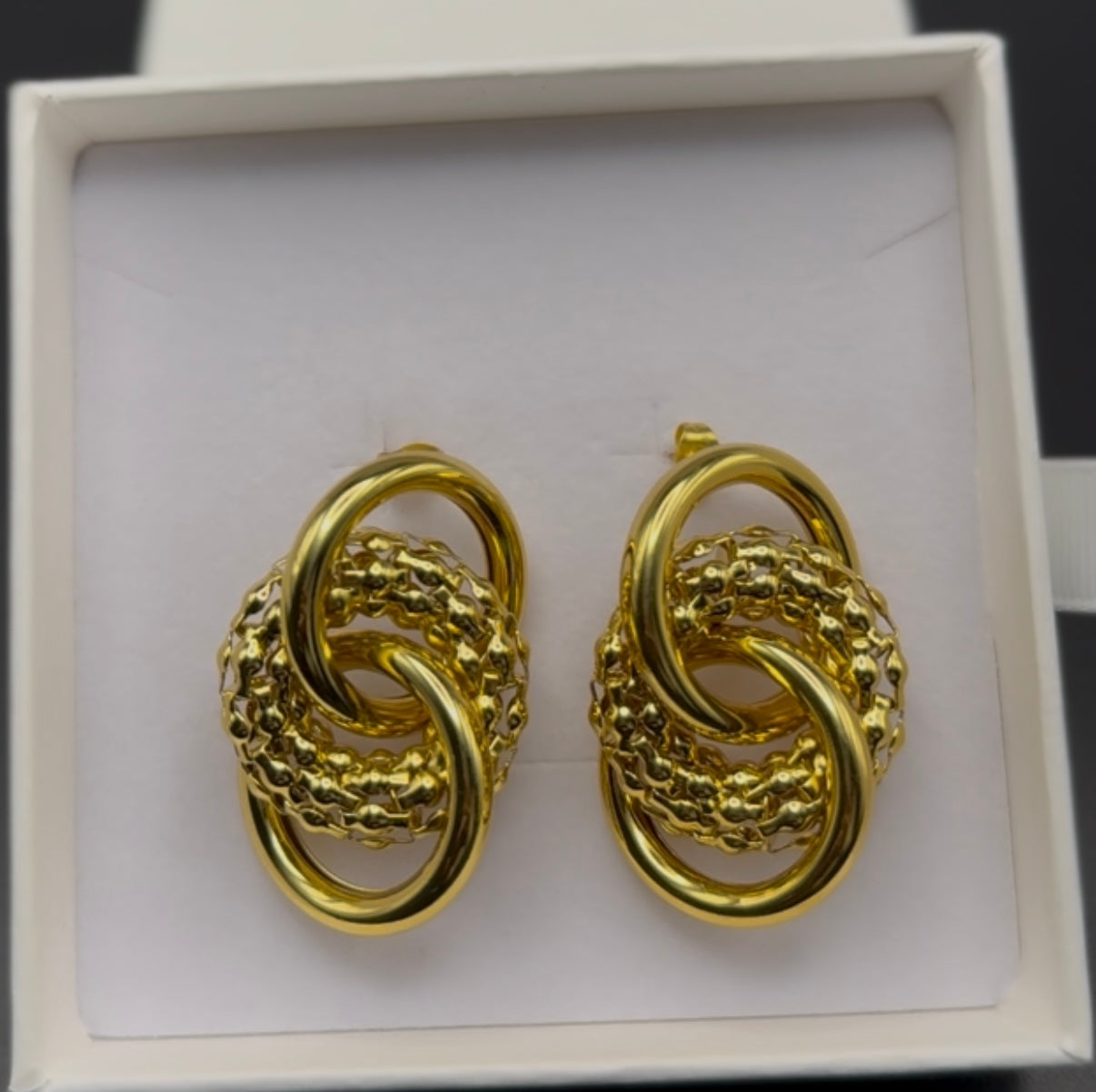 Oversized double looped earrings