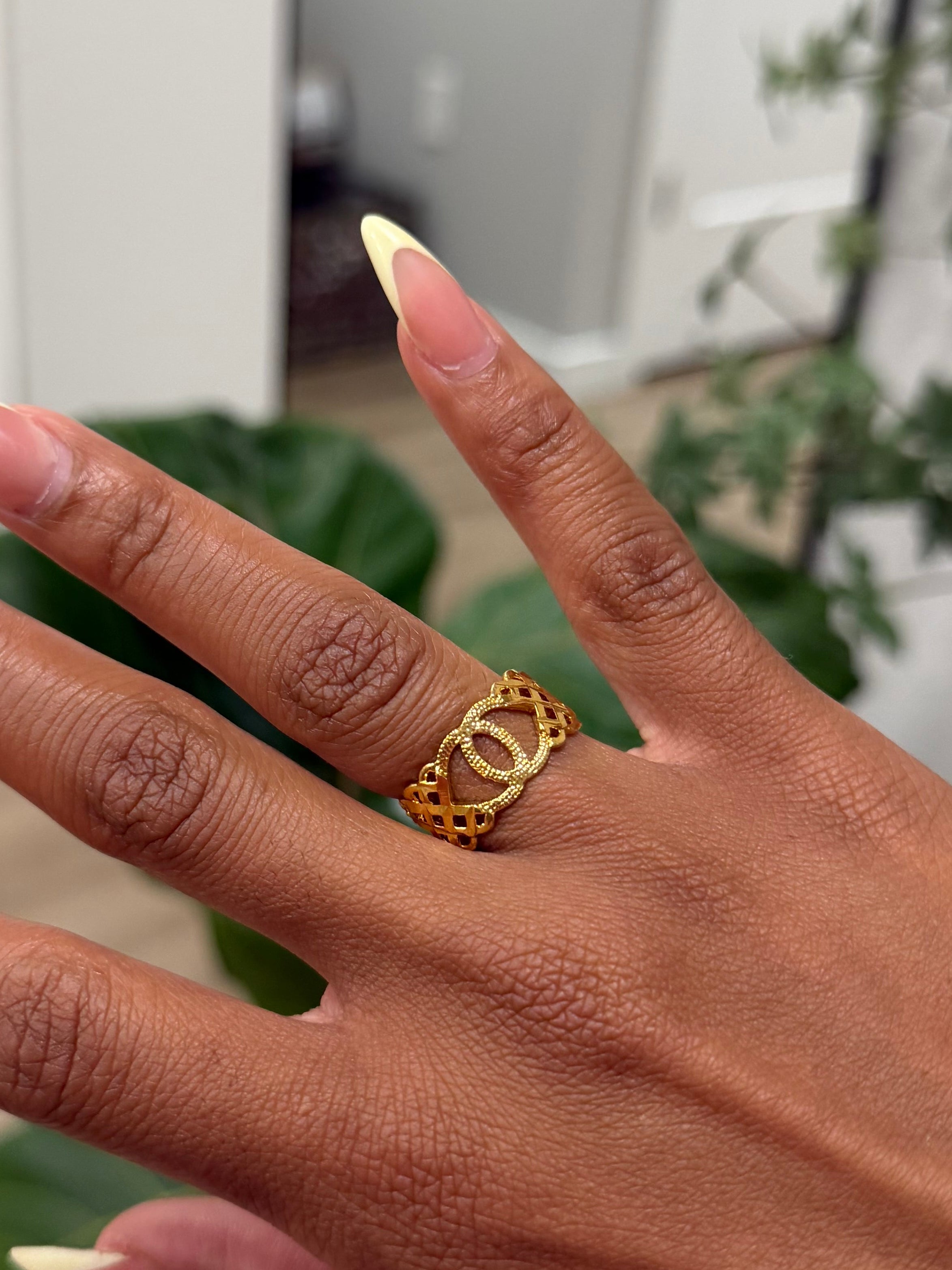 24k Double C Ring