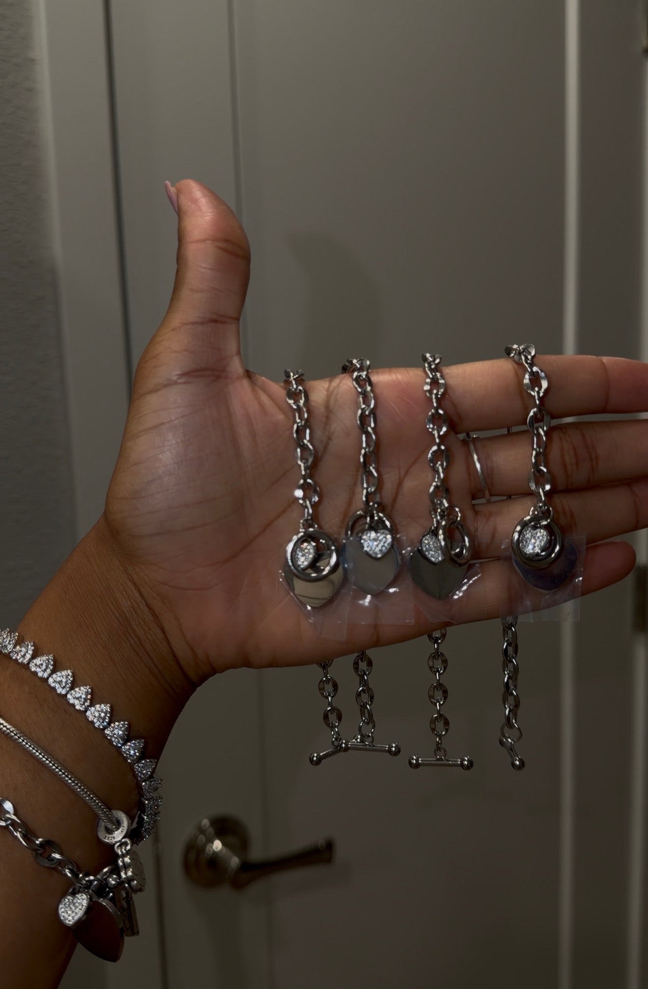 Silver charm bracelet