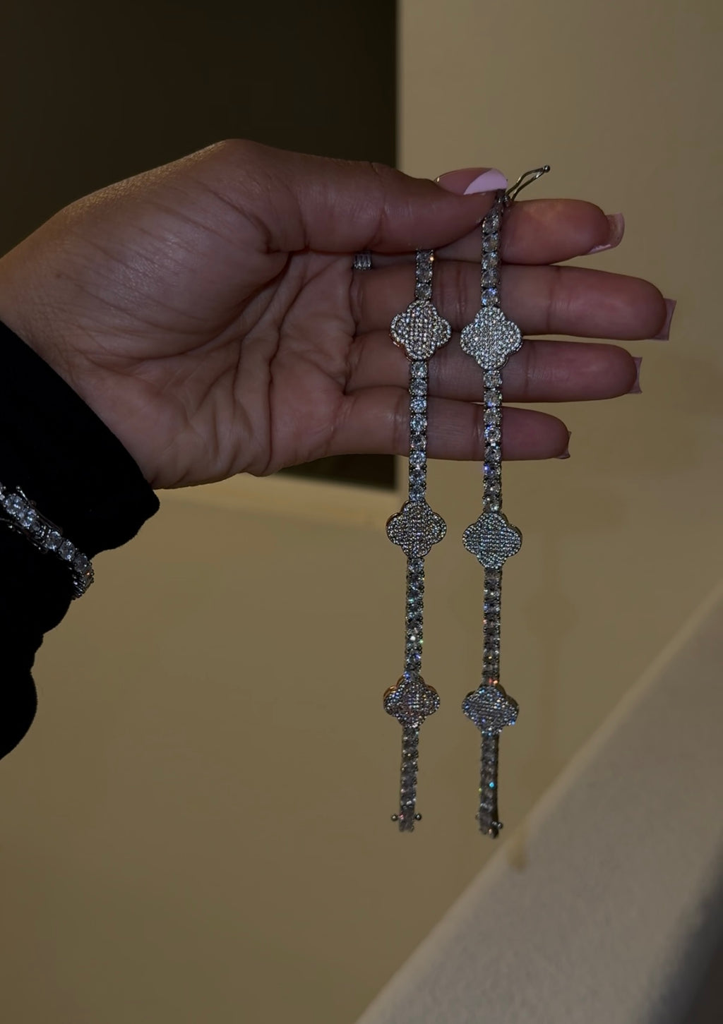 Tennis Silver Clover Bracelet