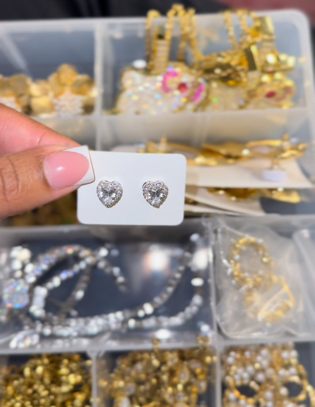 Small Heart stud earrings (silver)